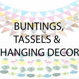 buntings, tassels and hanging decor collection