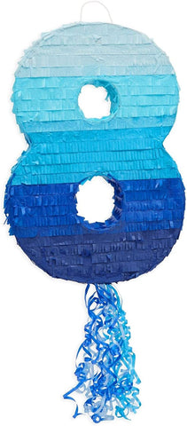 Number Eight Blue Pinata Large