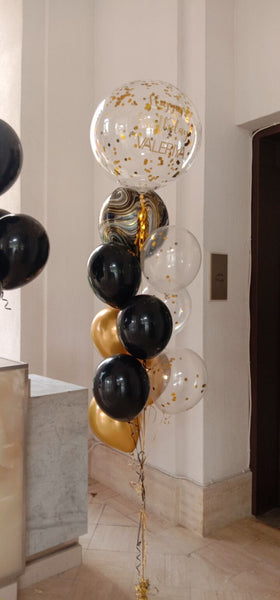 Golden Customised Balloons Bouquet