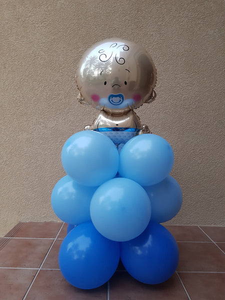 Baby Boy Balloon Pillar - PartyMonster.ae
