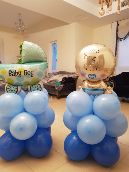 Baby Boy Balloon Pillar - PartyMonster.ae