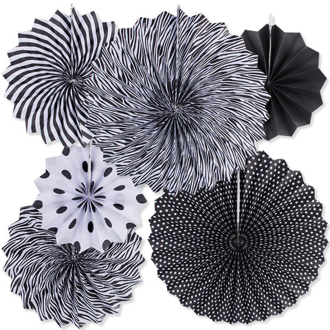 Black and white paper fans hanging decor for sale online in Dubai