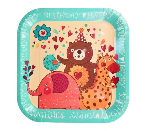 Birthday Animals party plates for sale in Dubai