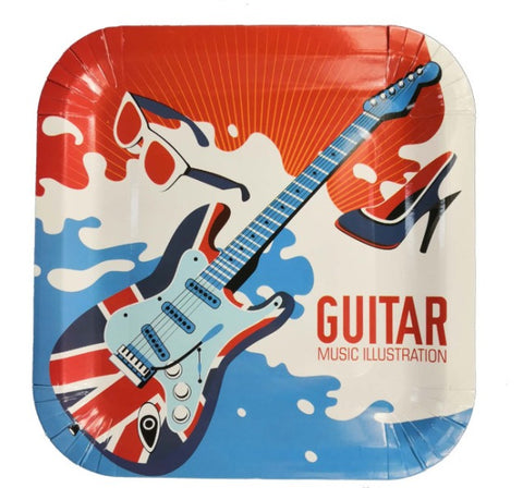 Guitar Music Themed paper plates for sale in Dubai