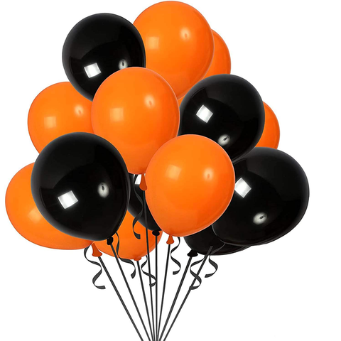 Black & Orange balloons bouquet (with helium)