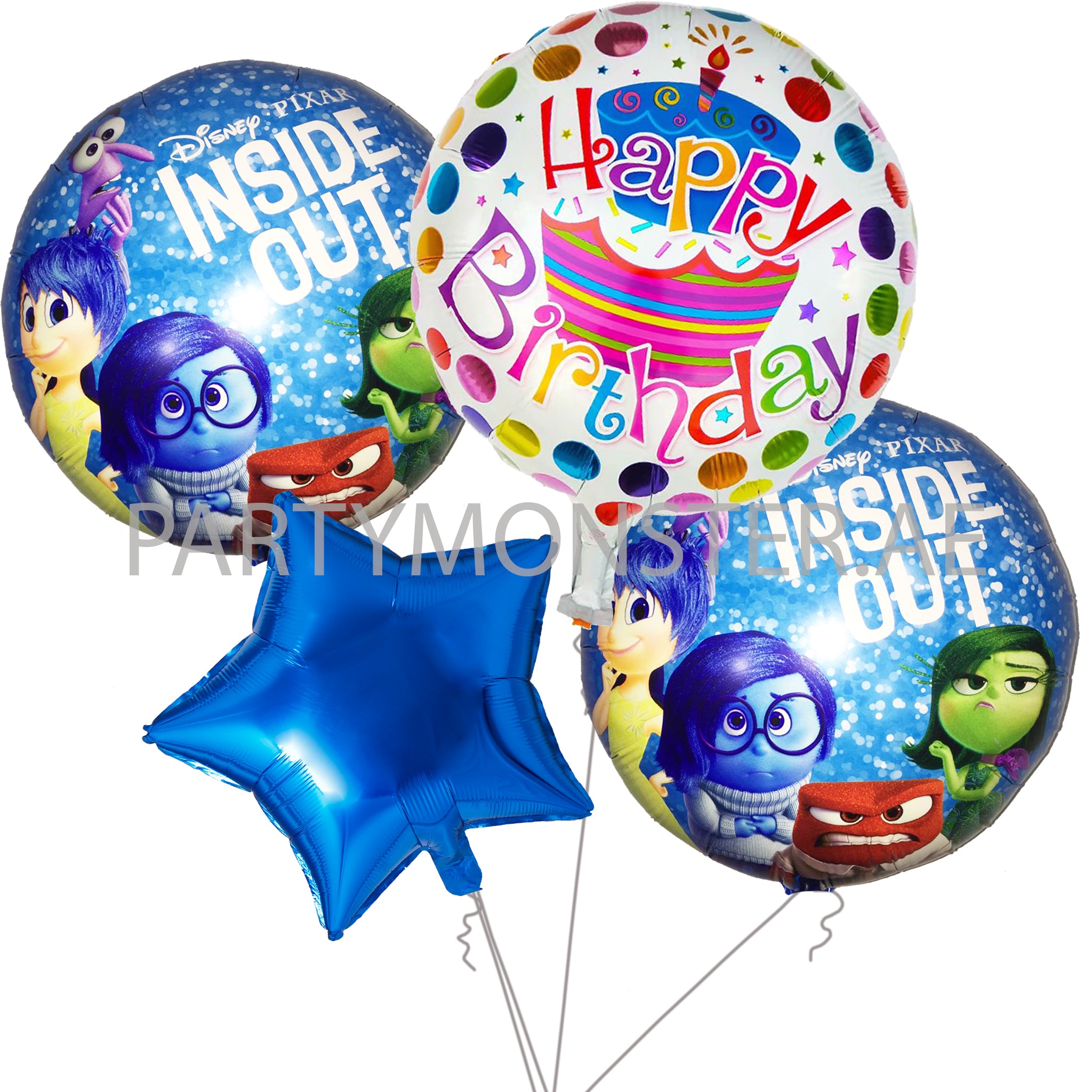 Inside Out themed birthday balloons bouquet - PartyMonster.ae