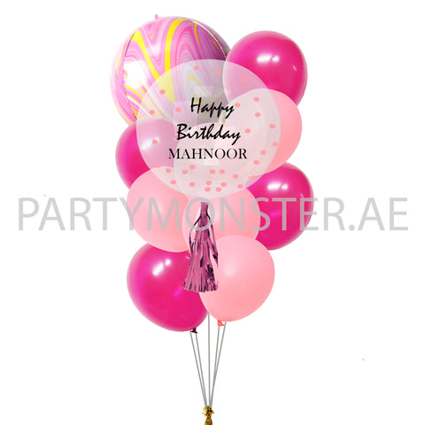 pink customized balloons bouquet for sale online in Dubai