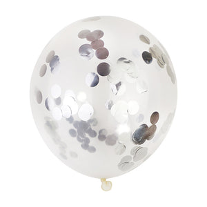 silver confetti latex balloon for sale online delivery in Dubai