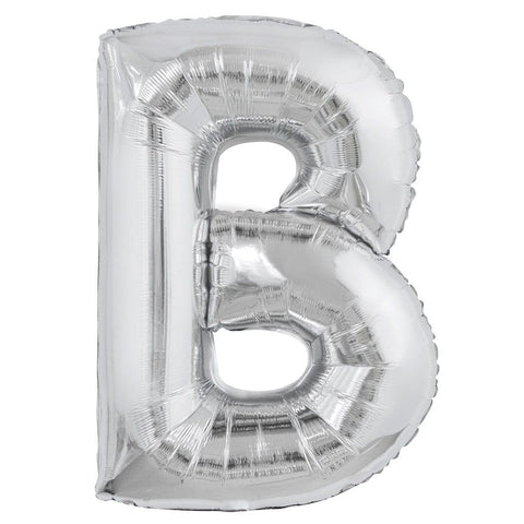 Letter B silver foil balloon for sale online in Dubai