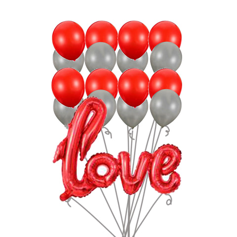 Love cursive balloons bouquet - PartyMonster.ae