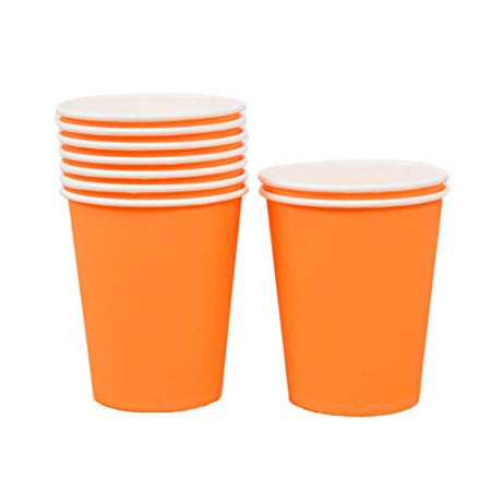 Orange Paper Cups - 10pcs - PartyMonster.ae