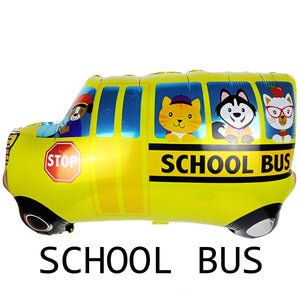 School bus theme balloons and party supplies in Dubai