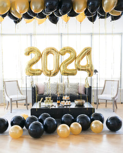 New Year room decoration with balloons in Dubai