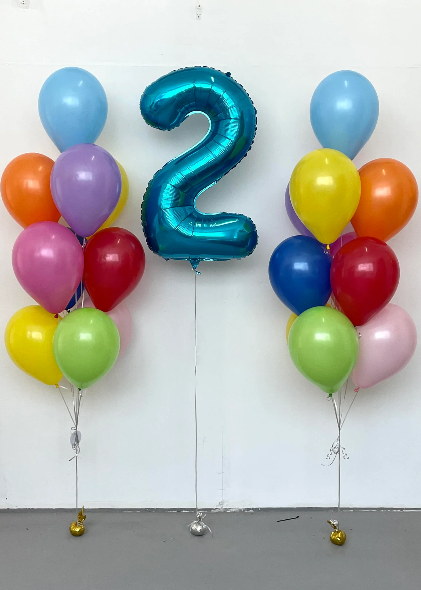 blue number balloon with colorful latex balloons perfect for kid's birthday 