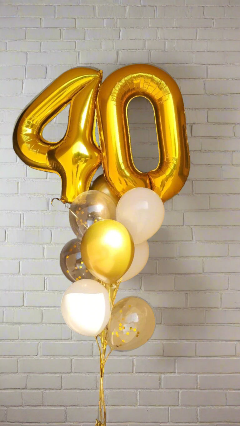 40th birthday balloons bouquet delivery in Dubai