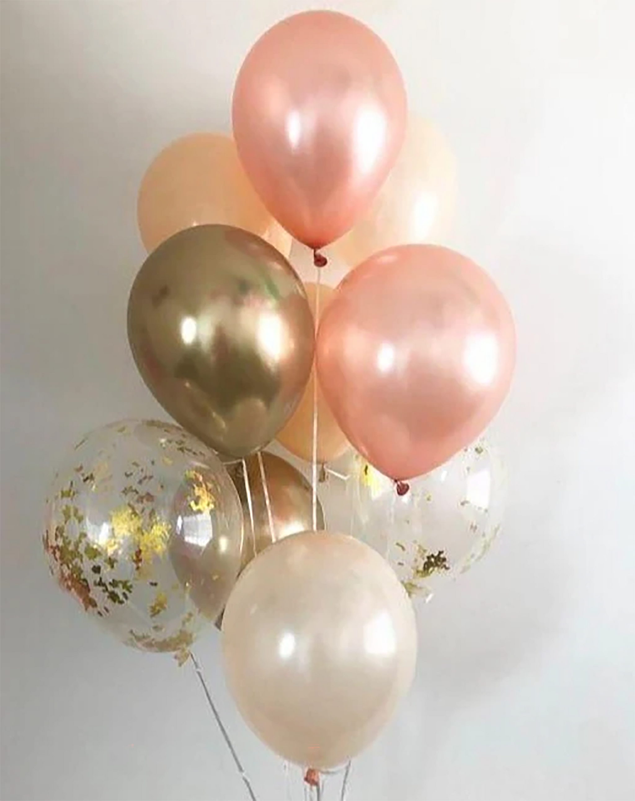 Rose Gold And Peach Balloon Bouquet