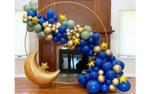 Eid Balloon Decoration with Golden Ring Backdrop