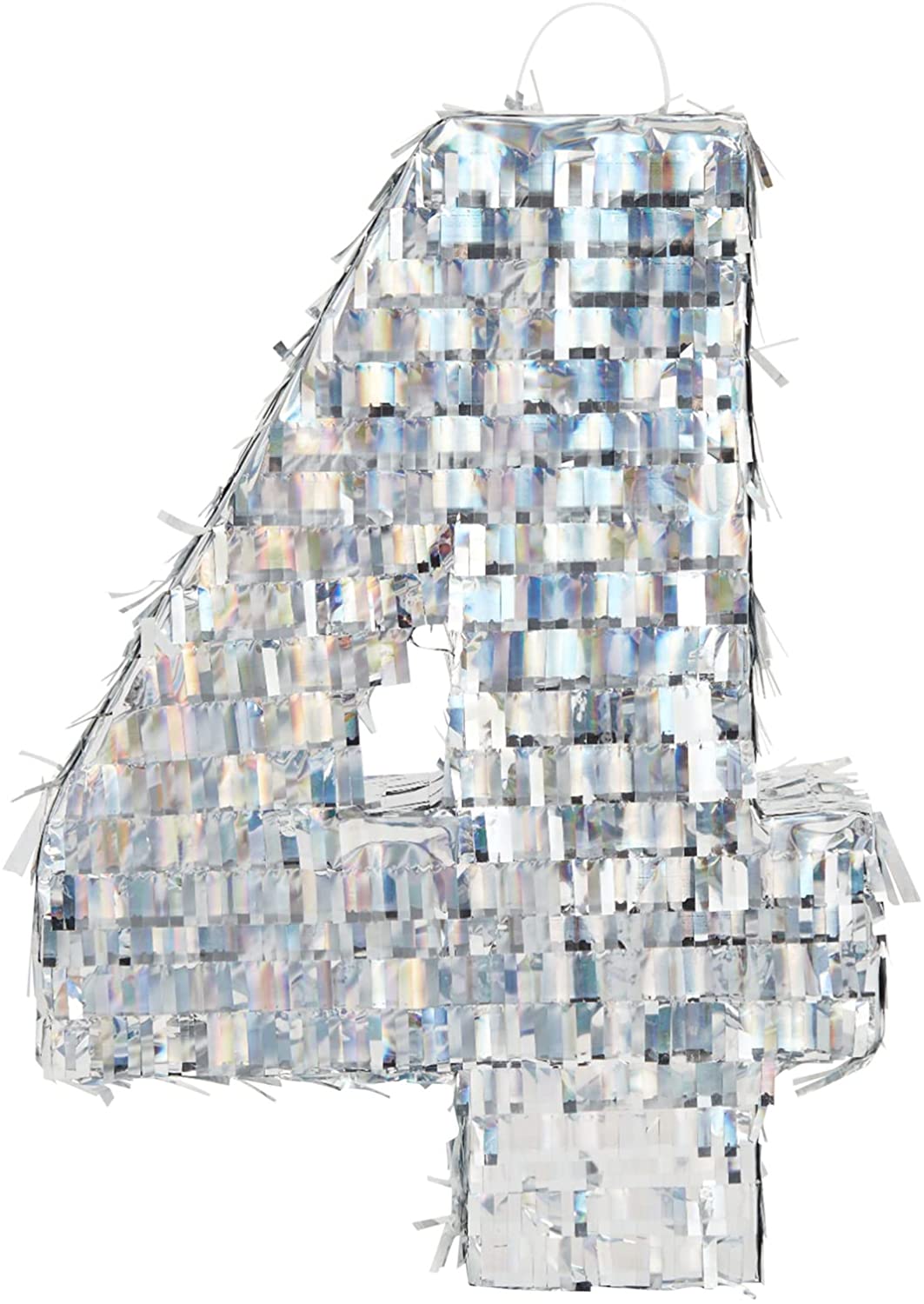 Number Four Silver Pinata Large