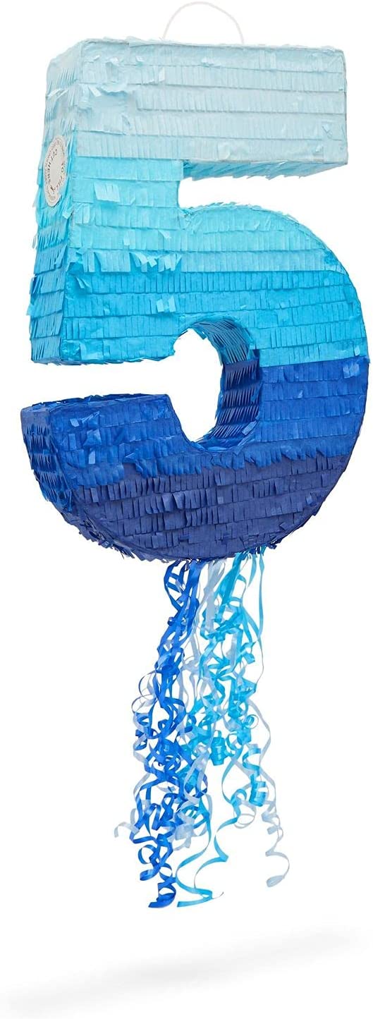 Number Five Blue Pinata Large