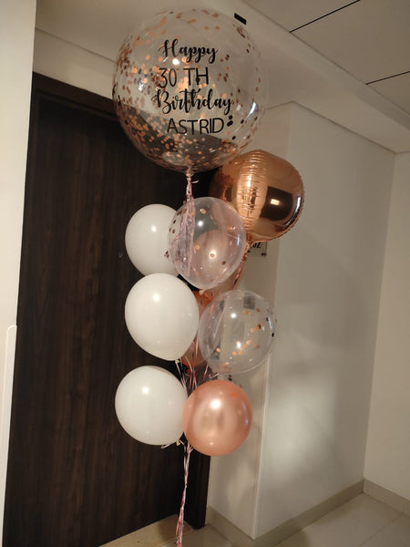Rose Gold Customised Balloons Bouquet