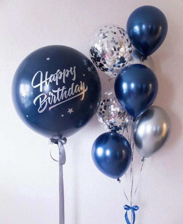 blue birthday balloons delivery in Dubai