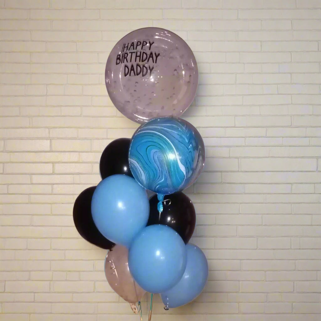 Blue Customised Balloons Bouquet