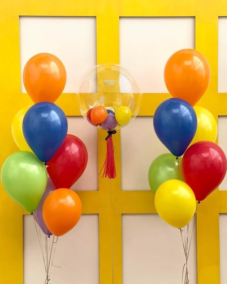 Colorful balloons tied together in Dubai
