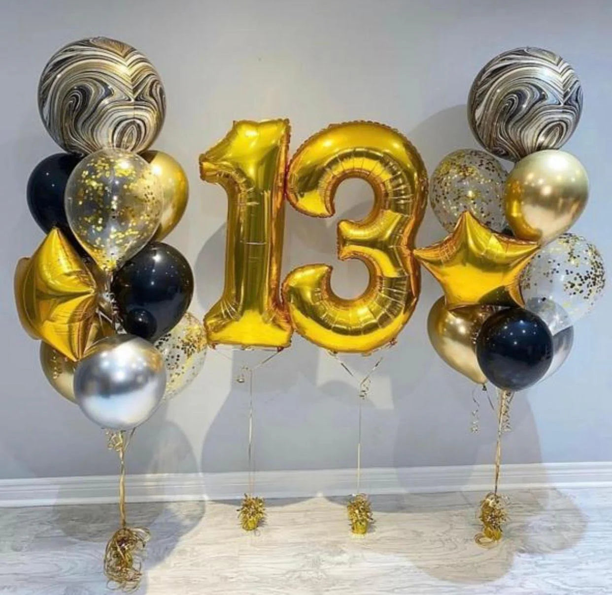 gold number balloons for delivery in Dubai