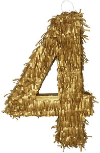 Number Four Golden Pinata