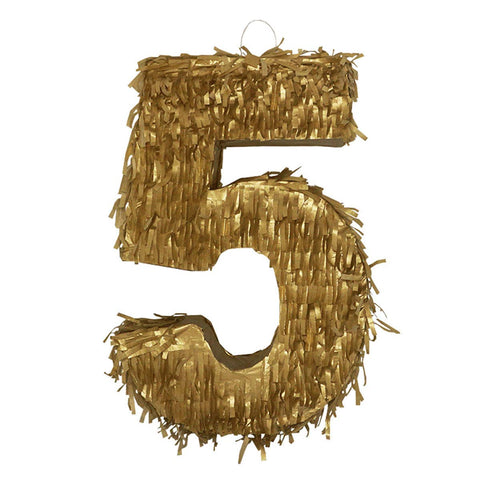Number Five Golden Pinata
