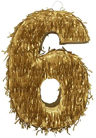 Number Six Golden Pinata– PartyMonster.ae