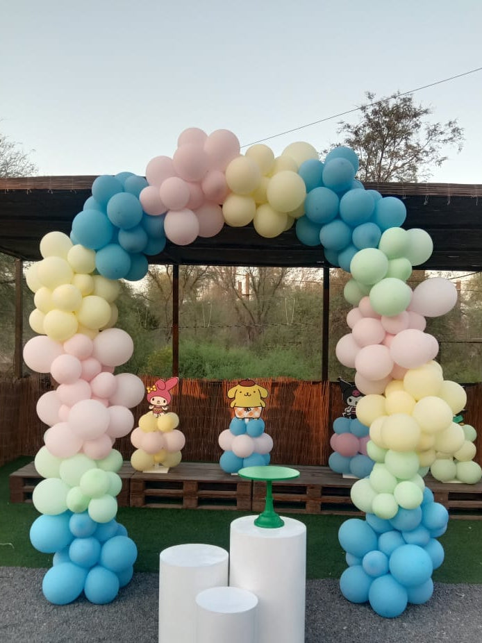 pastel balloons organic full arch in Dubai