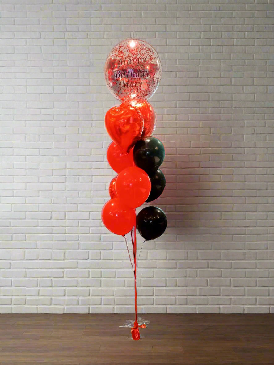 red customized balloons bouquet for birthdays 