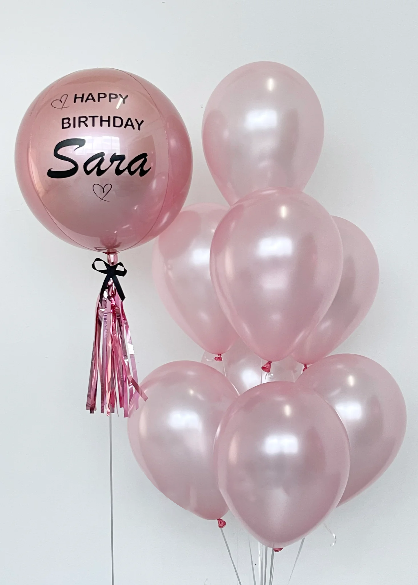 rose gold customized balloons in Dubai