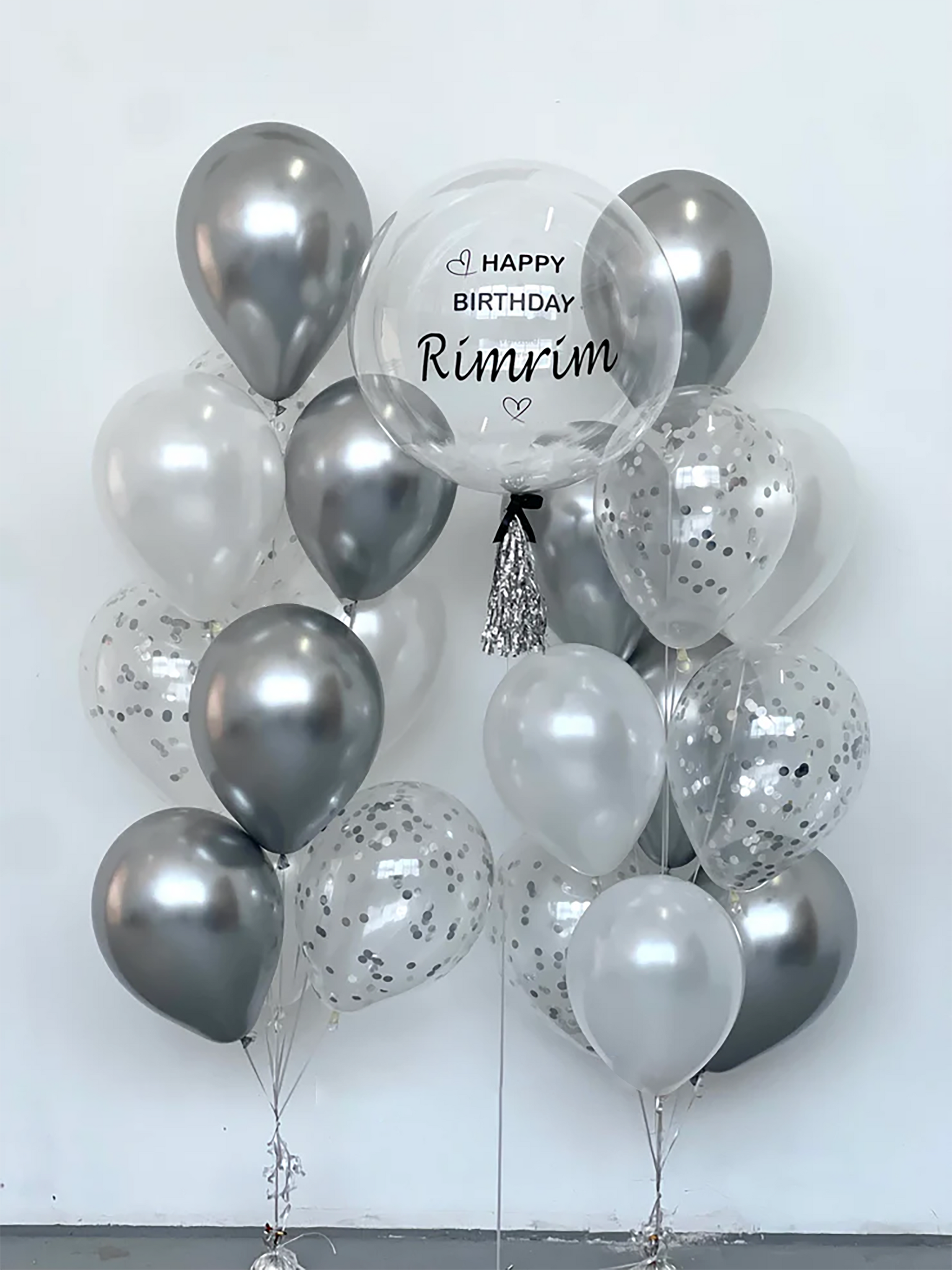 customized silver balloons for adults birthday in Dubai
