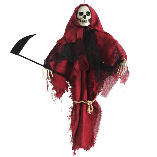 Red reaper ghost with sound halloween decoration 55cm
