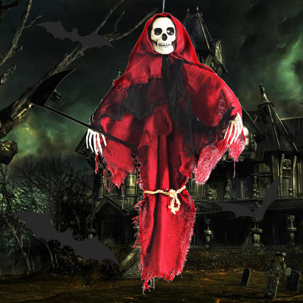 Red reaper ghost with sound halloween decoration 55cm