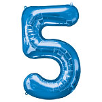 Number 5 Blue Foil Balloon - 40inches - PartyMonster.ae