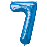 Number 7 Blue Foil Balloon - 40inches - PartyMonster.ae