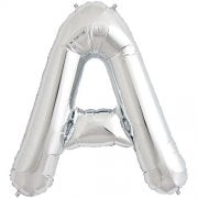 Alphabet A Silver Foil Balloon - 40inches - PartyMonster.ae