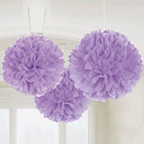 Lavender Hanging Decorations 3 pcs, 16inches - PartyMonster.ae