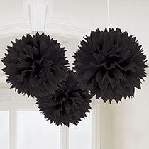 Black Hanging Decorations 3 pcs, 16inches - PartyMonster.ae