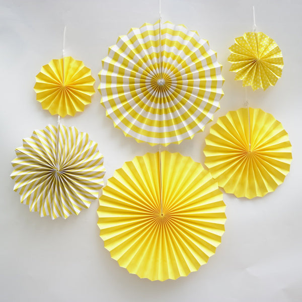 Yellow paper fans hanging decor for sale online in Dubai