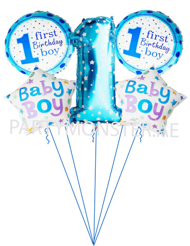 1st Birthday Boy Balloons Bouquet