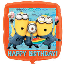 Minion Square Happy Birthday Balloon 18 inches - PartyMonster.ae