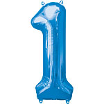 Number 1 Blue Foil Balloon - 40inches - PartyMonster.ae