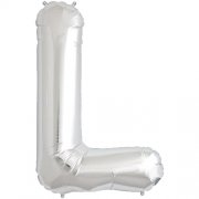 Alphabet L Silver Foil Balloon - 16inches - PartyMonster.ae