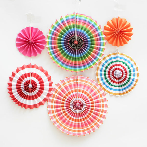 Multicolour paper fans hanging decor for sale online in Dubai