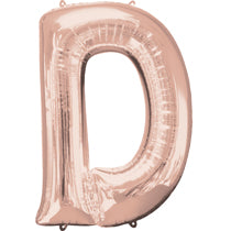 Alphabet D Rose Gold Foil Balloon - 40inches - PartyMonster.ae