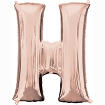 Alphabet H Rose Gold Foil Balloon - 16inches - PartyMonster.ae